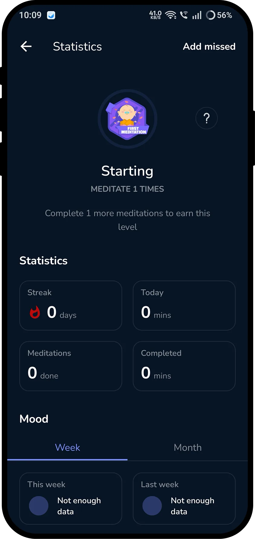 Meditation app redesign